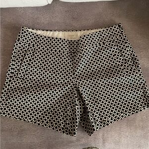 J. Crew Black and Cream Patterned Women's Shorts